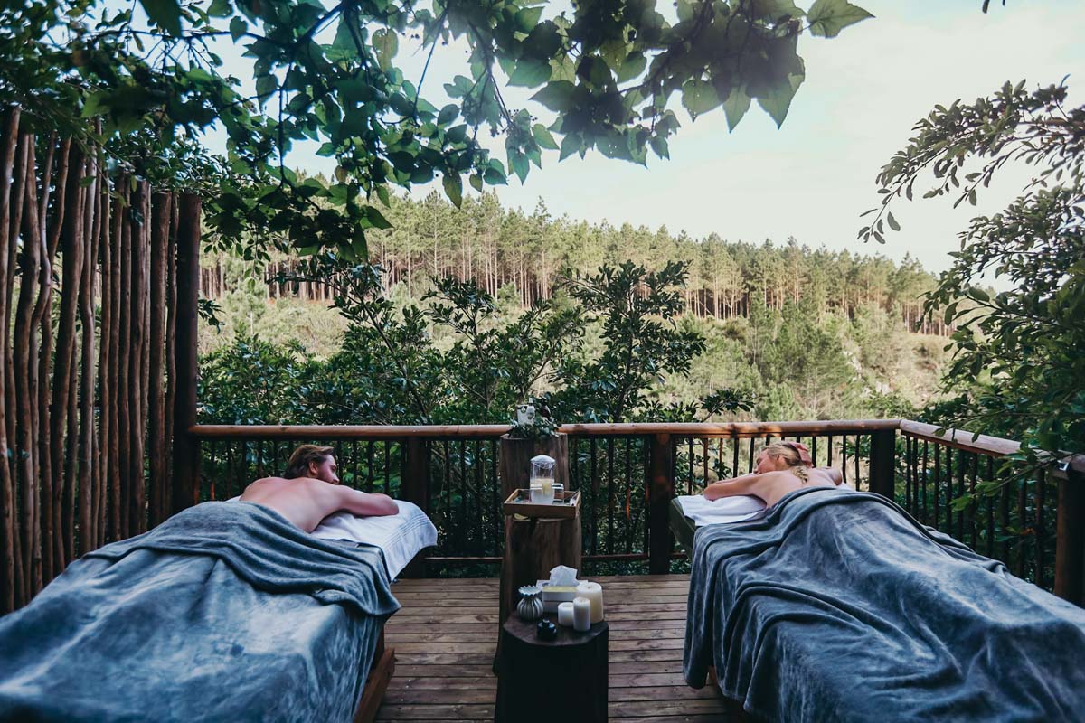 Outdoor forest massages at the Fernery Lodge and Spa